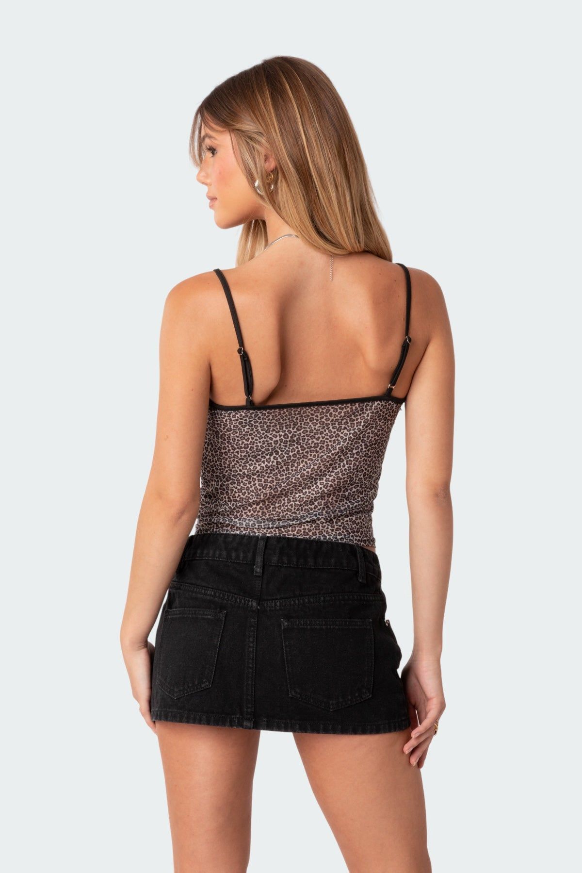 Leopard Printed Sheer Mesh Tank Top sold by Edikted product image thumbnail 4