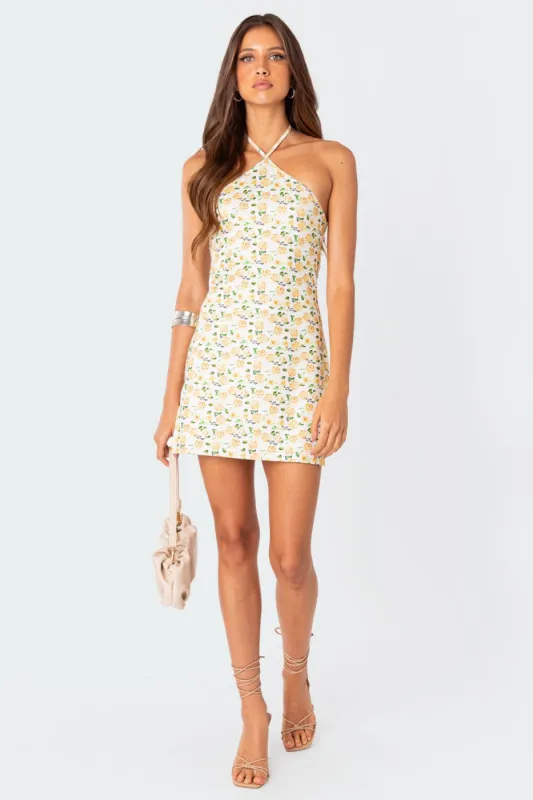 Elodie Rose Printed Mini Dress sold by Edikted