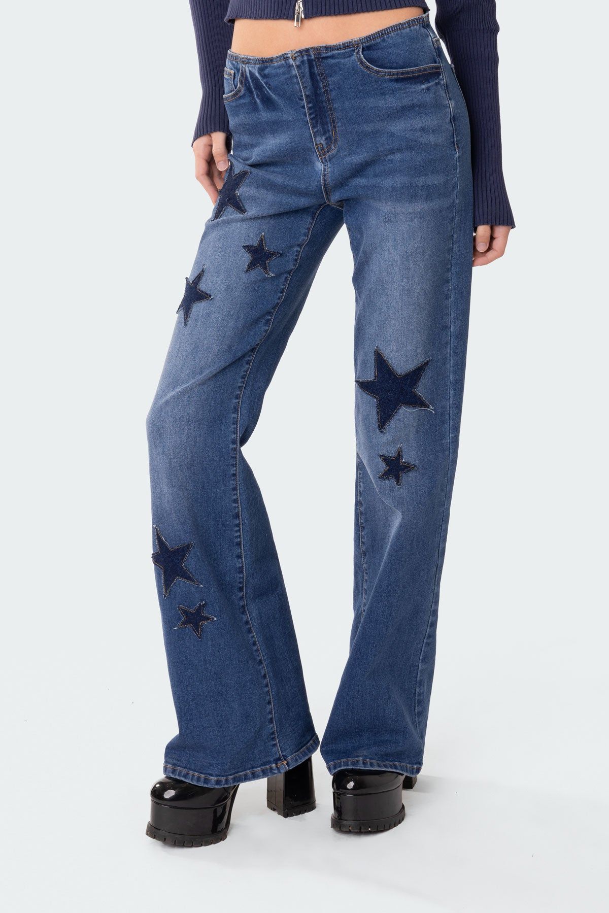 Twinkle Low Rise Flared Jeans sold by Edikted product image thumbnail 2
