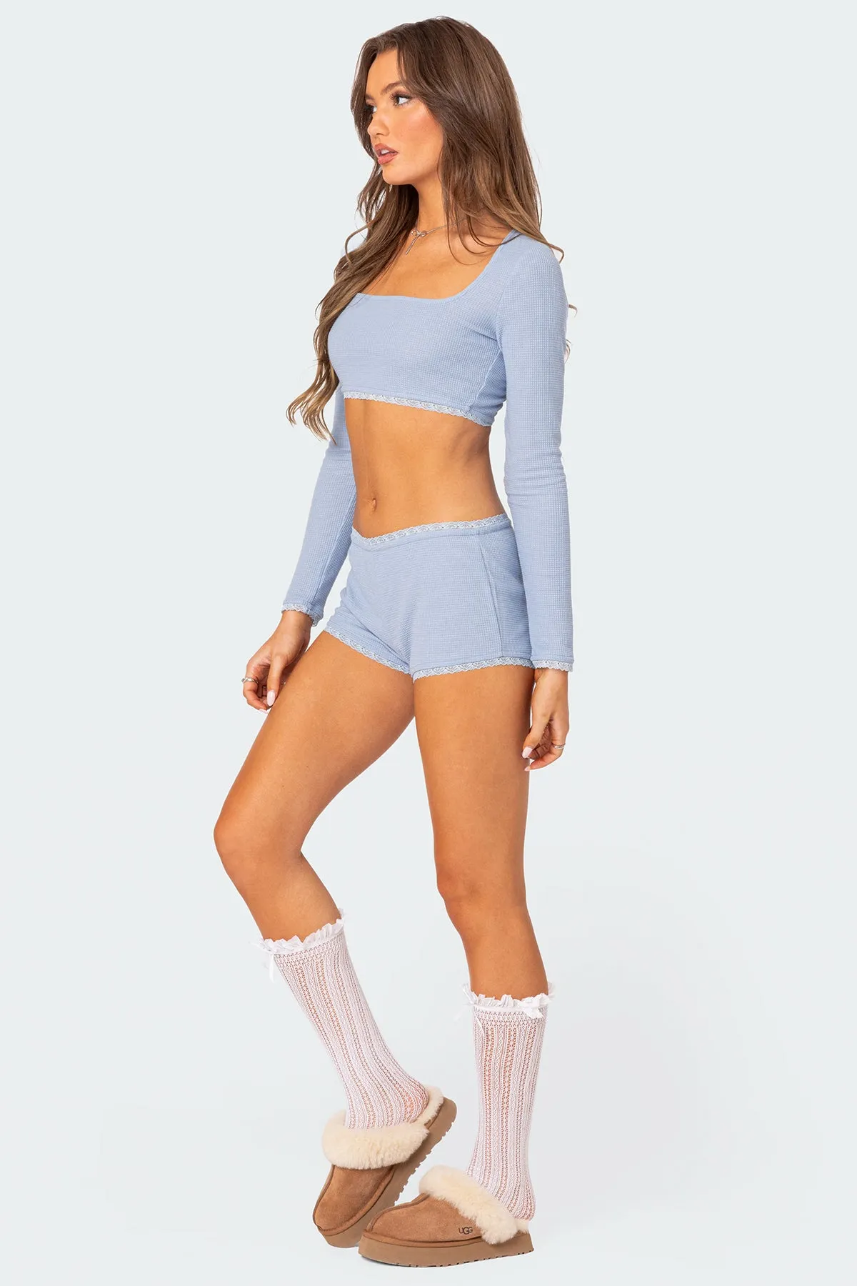 Grwm Waffle Micro Shorts sold by Edikted product image thumbnail 5