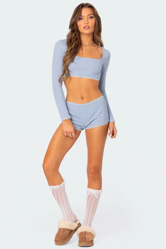 Grwm Waffle Micro Shorts sold by Edikted