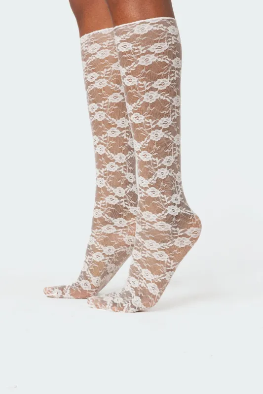 Sheer Lace Socks sold by Edikted