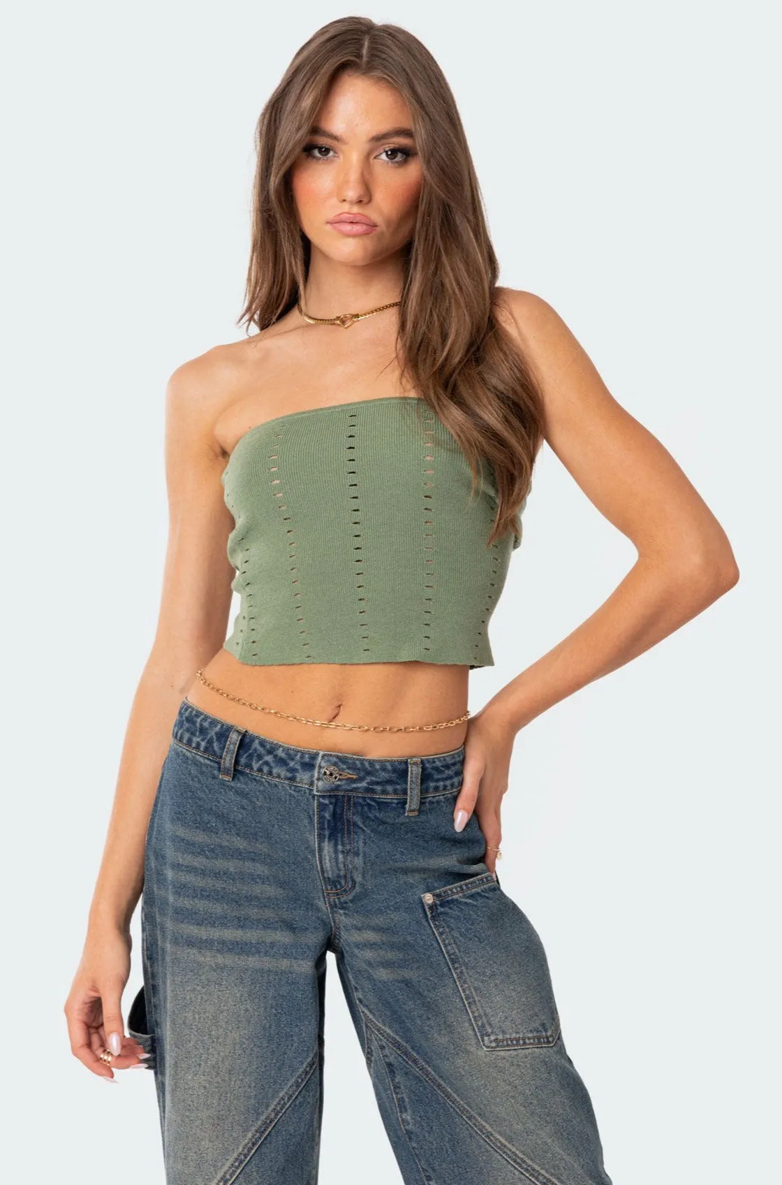 Reef Knit Tube Top sold by Edikted