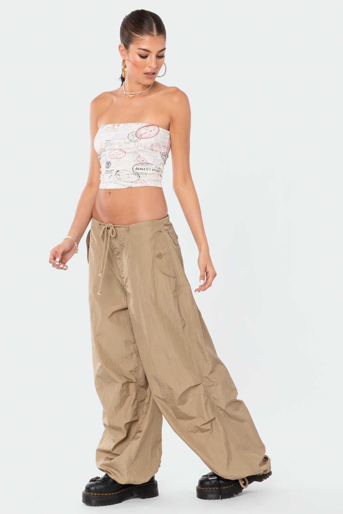 Rian Nylon Cargo Pants sold by Edikted product image thumbnail 5