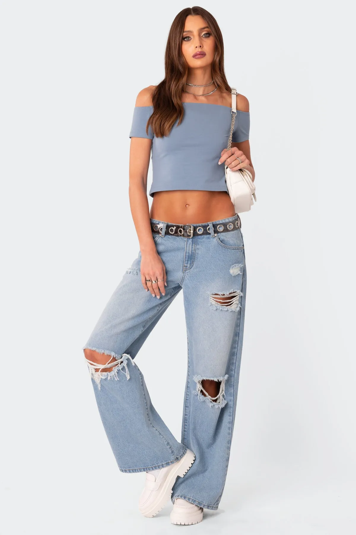 Trixie Off Shoulder Top sold by Edikted