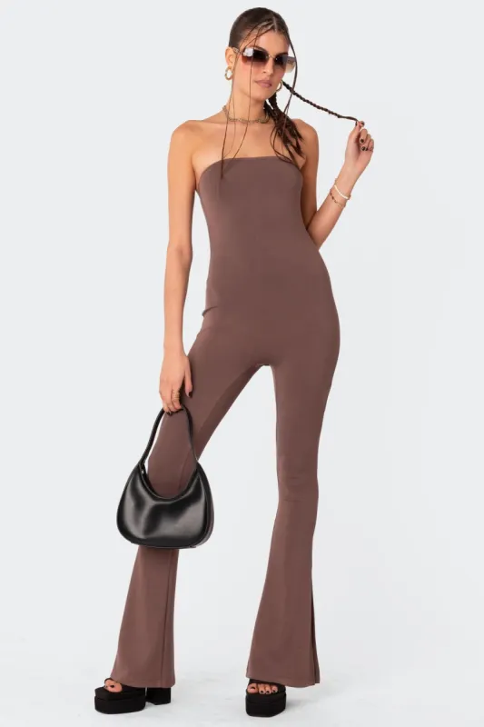 Melina Side Slits Flared Jumpsuit sold by Edikted