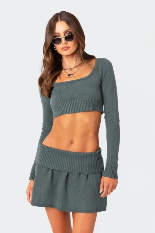 Allure Knitted Crop Top sold by Edikted