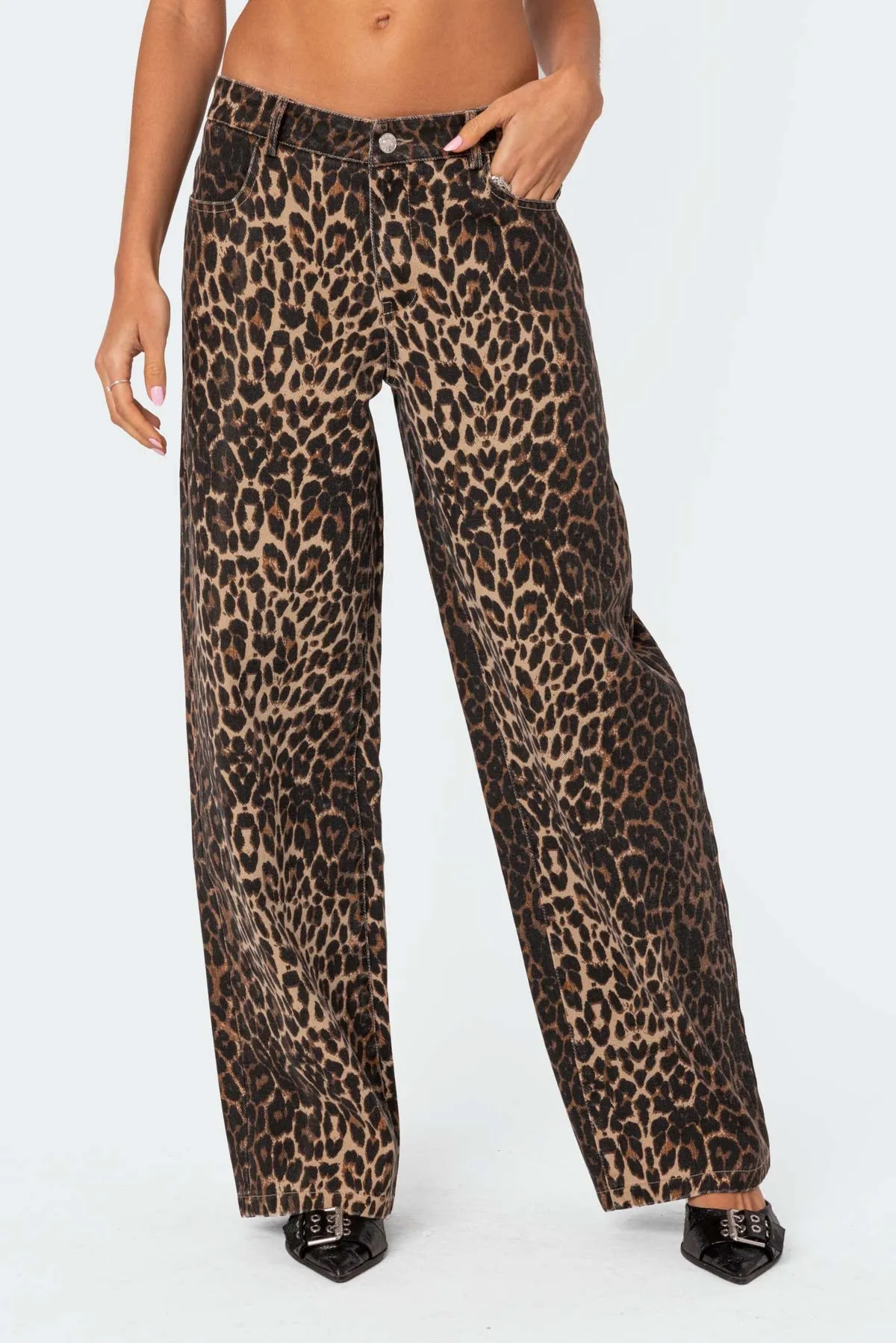 Leopard Printed Low Rise Jeans sold by Edikted product image thumbnail 2
