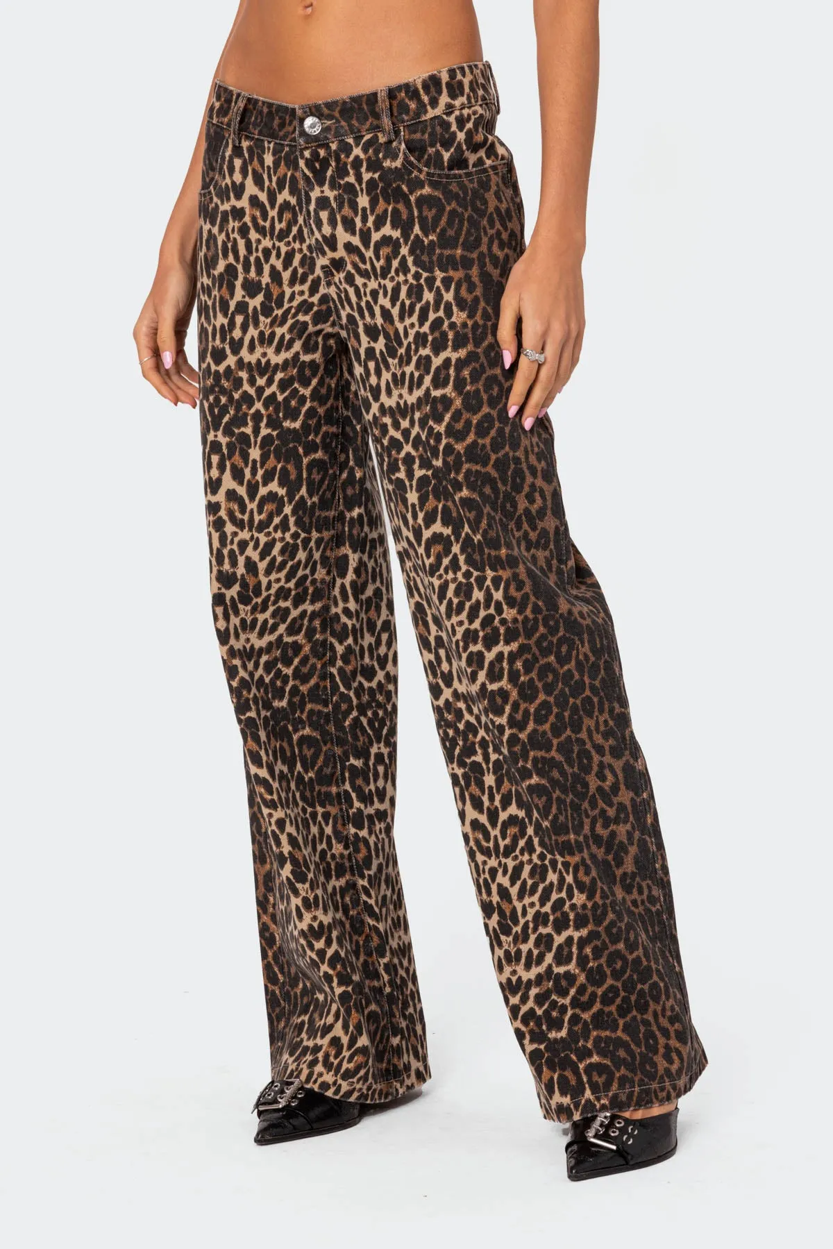 Leopard Printed Low Rise Jeans sold by Edikted product image thumbnail 4