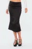 Low-Rise Satin Effect Midi Skirt sold by Edikted