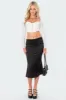 Low-Rise Satin Effect Midi Skirt sold by Edikted