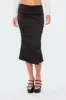 Low-Rise Satin Effect Midi Skirt sold by Edikted