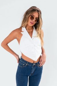 Vixen Open Back Vest Top sold by Edikted