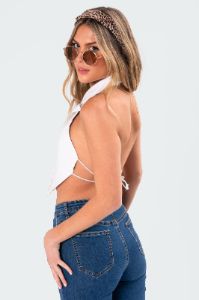 Vixen Open Back Vest Top sold by Edikted
