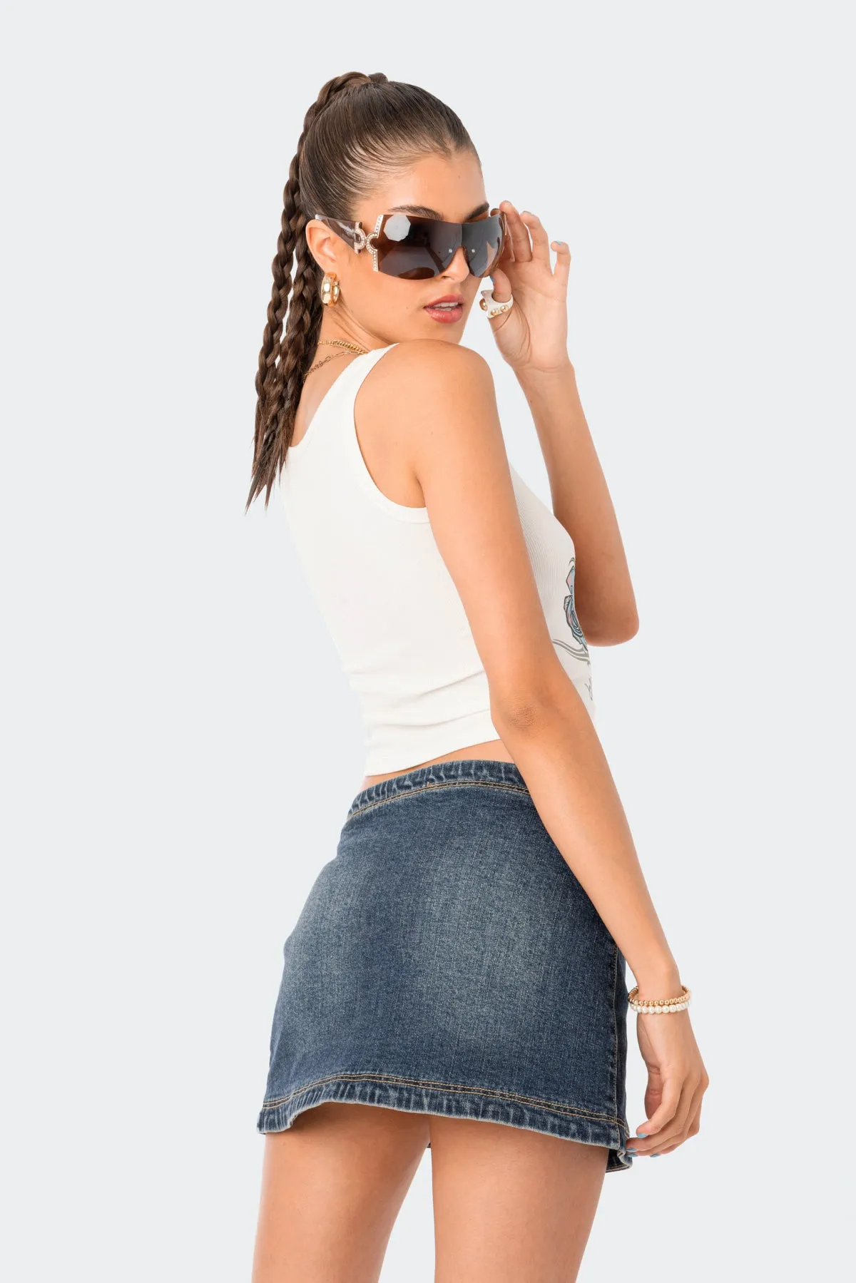 Tattoo Ribbed Tank Top sold by Edikted product image thumbnail 4