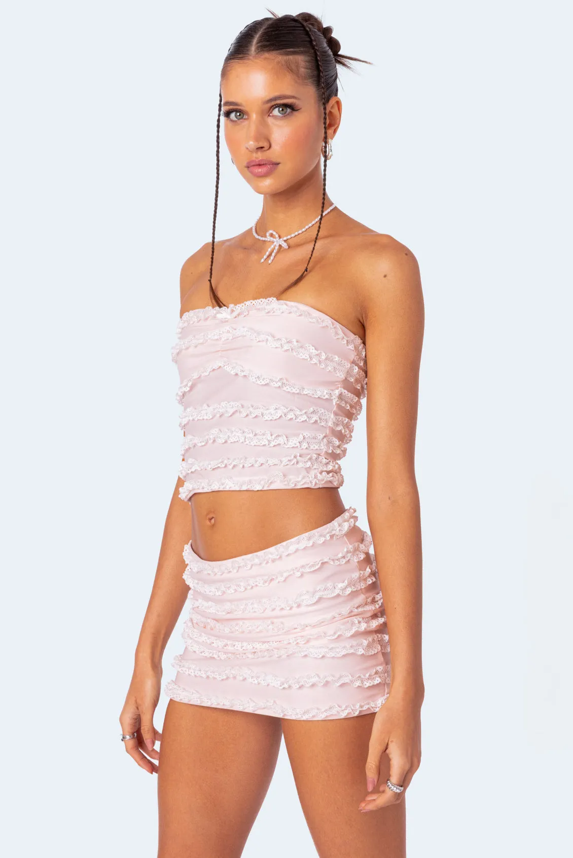 Izzy Ruffled Strapless Top sold by Edikted product image thumbnail 3
