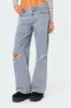 Debbie Distressed Low Rise Jeans sold by Edikted
