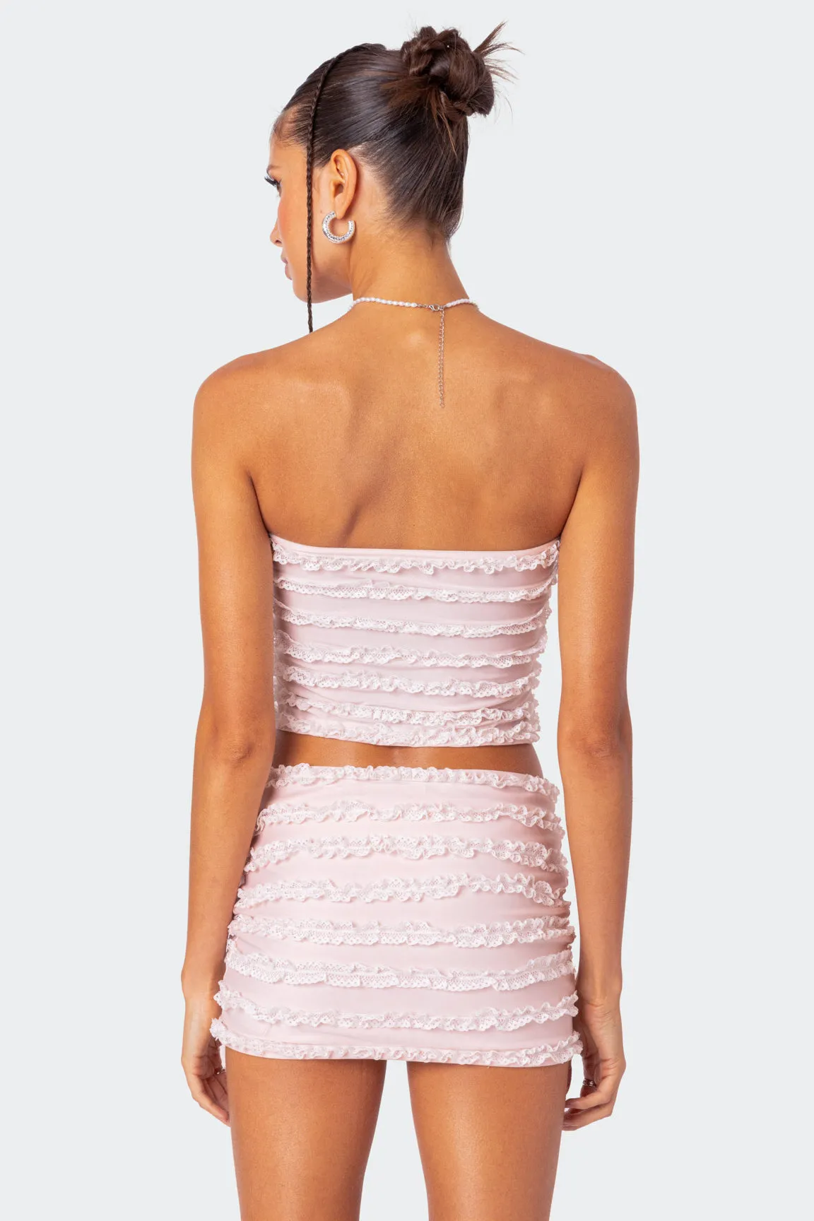 Izzy Ruffled Strapless Top sold by Edikted product image thumbnail 4