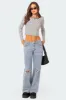 Debbie Distressed Low Rise Jeans sold by Edikted
