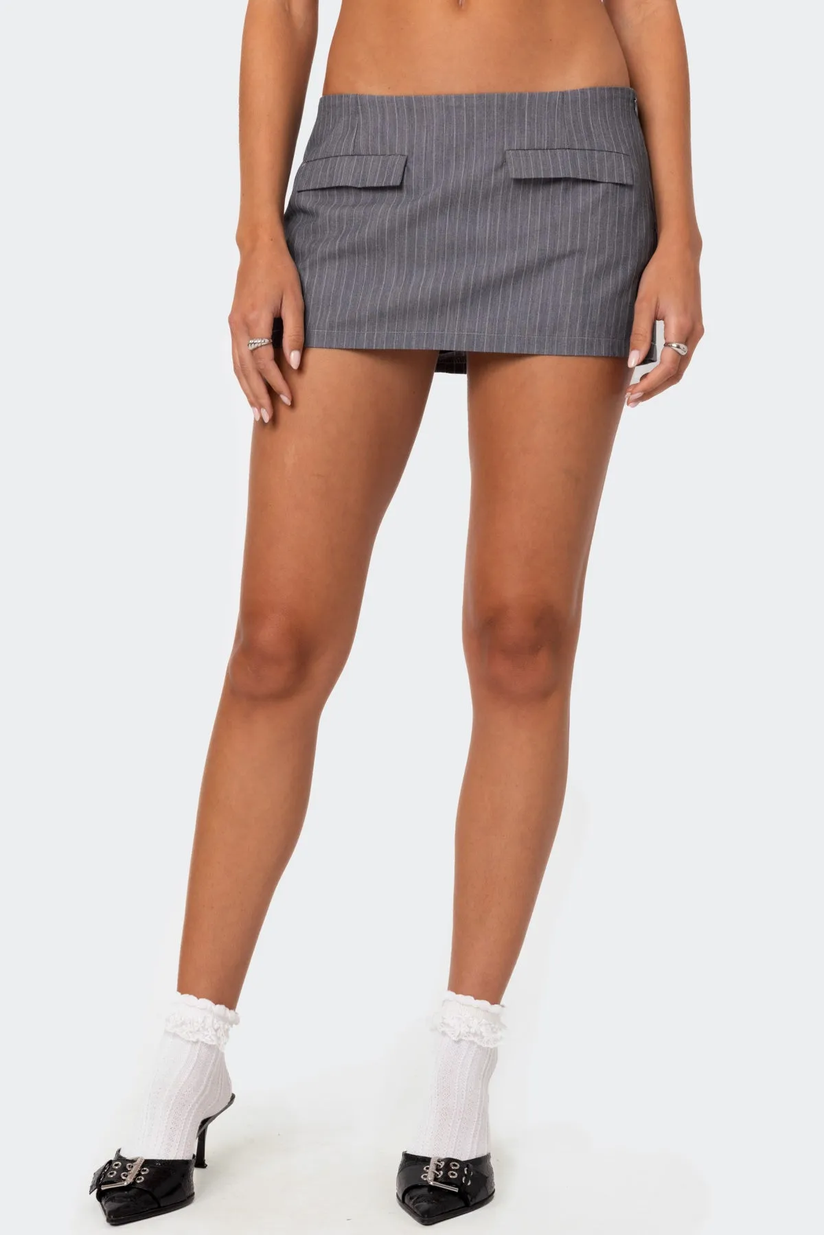 Magnolia Pinstripe Mini Skort sold by Edikted product image thumbnail 2