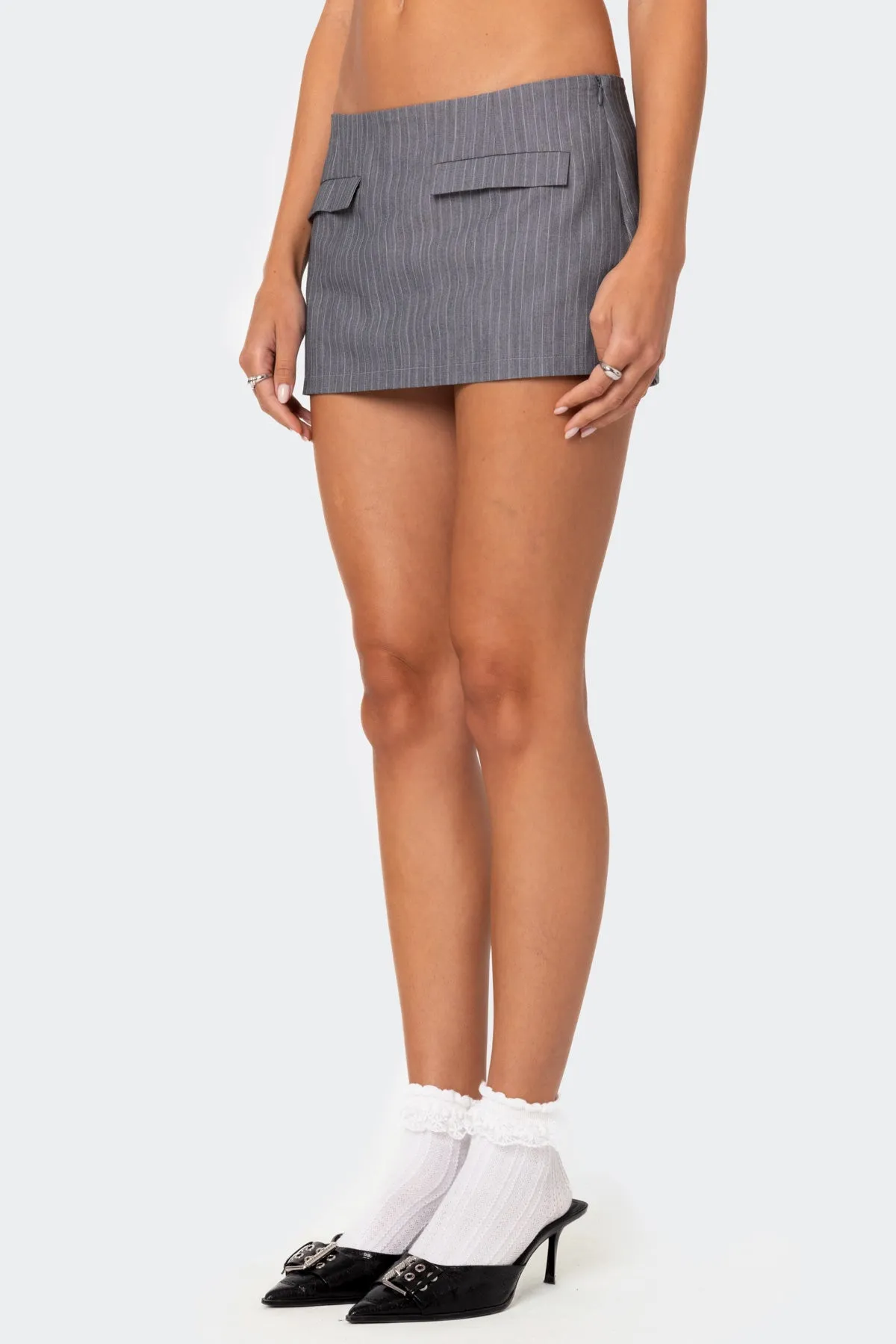 Magnolia Pinstripe Mini Skort sold by Edikted product image thumbnail 3