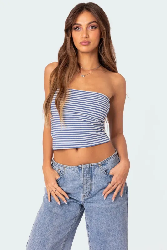 Lilah Striped Tube Top sold by Edikted