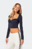 Rain Cupped Long Sleeve Top sold by Edikted