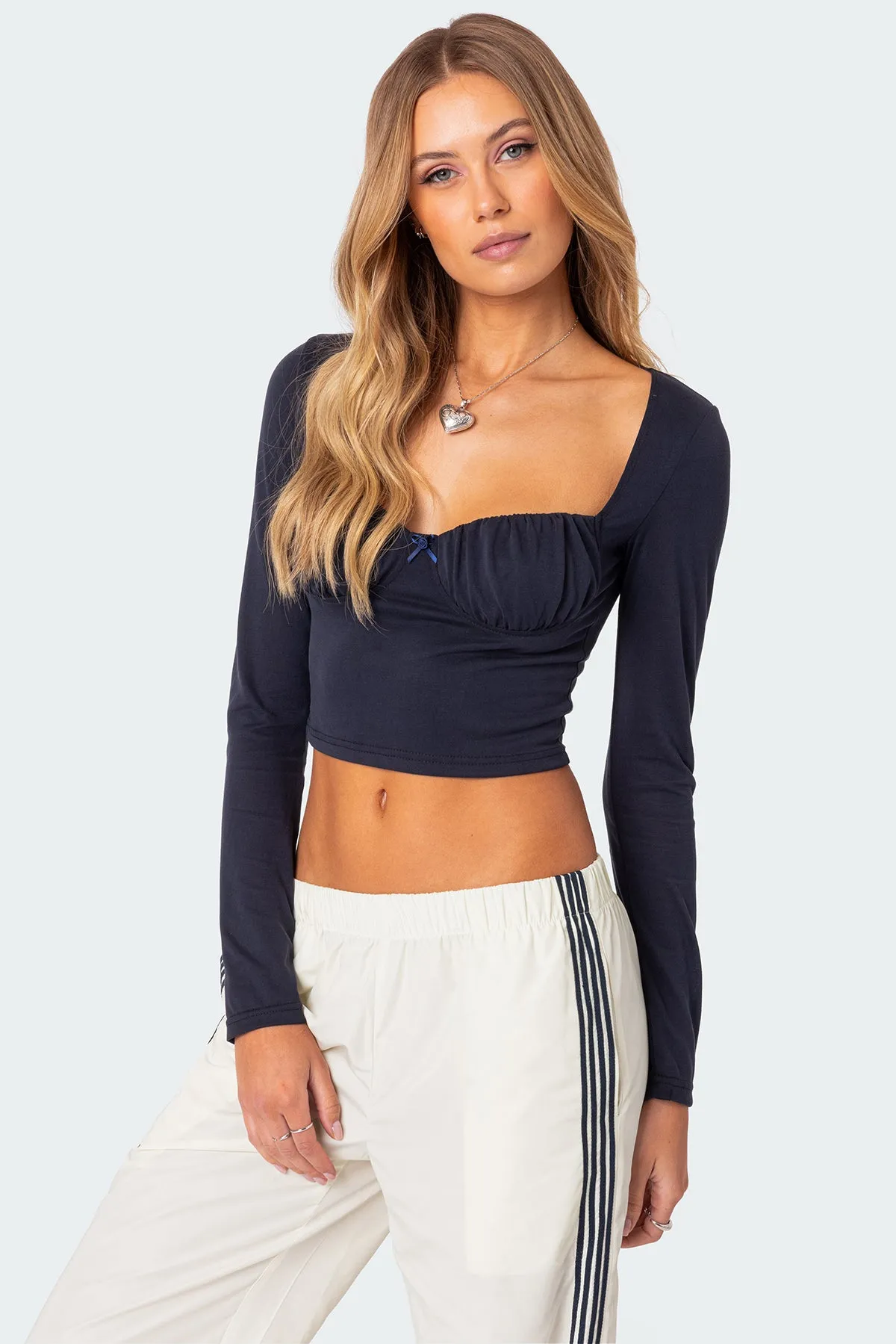 Rain Cupped Long Sleeve Top sold by Edikted