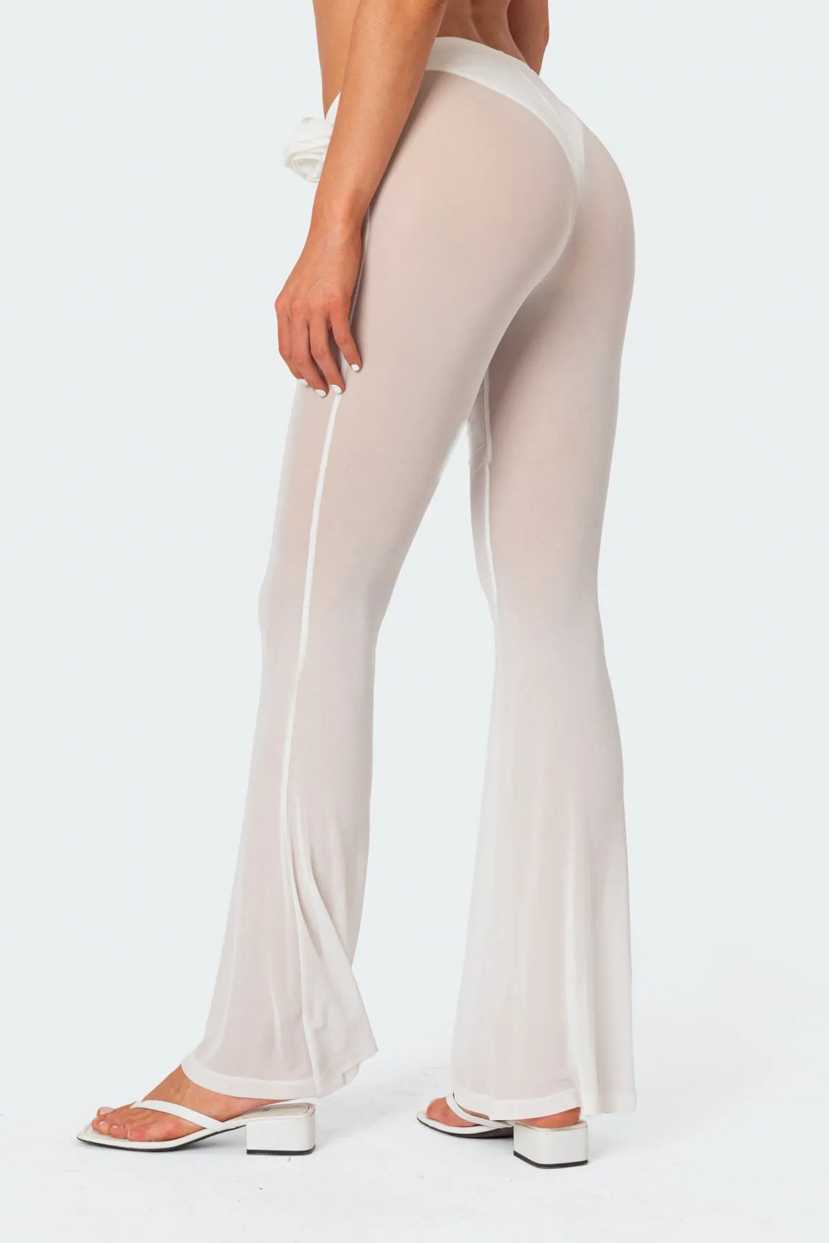 Flo Sheer Mesh Flared Pants sold by Edikted product image thumbnail 4