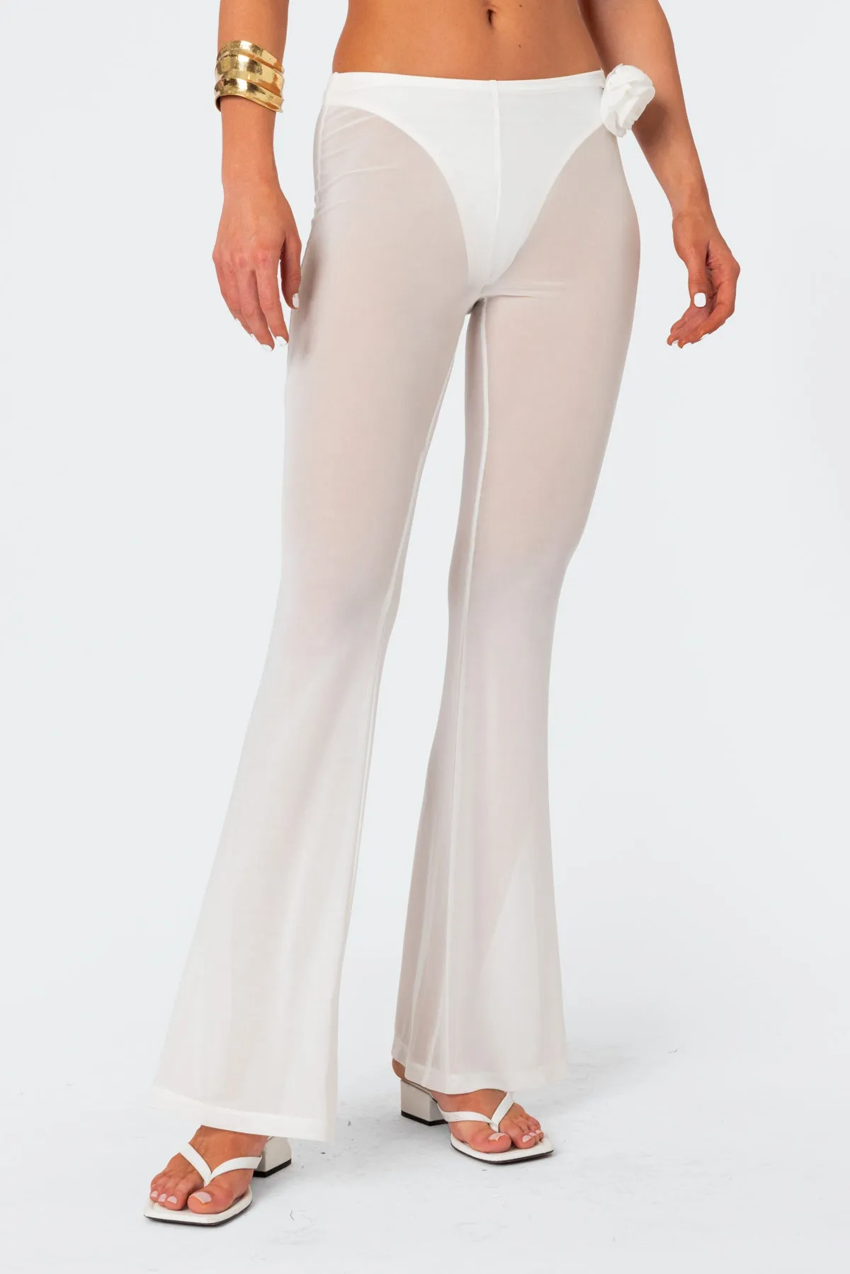 Flo Sheer Mesh Flared Pants sold by Edikted product image thumbnail 3