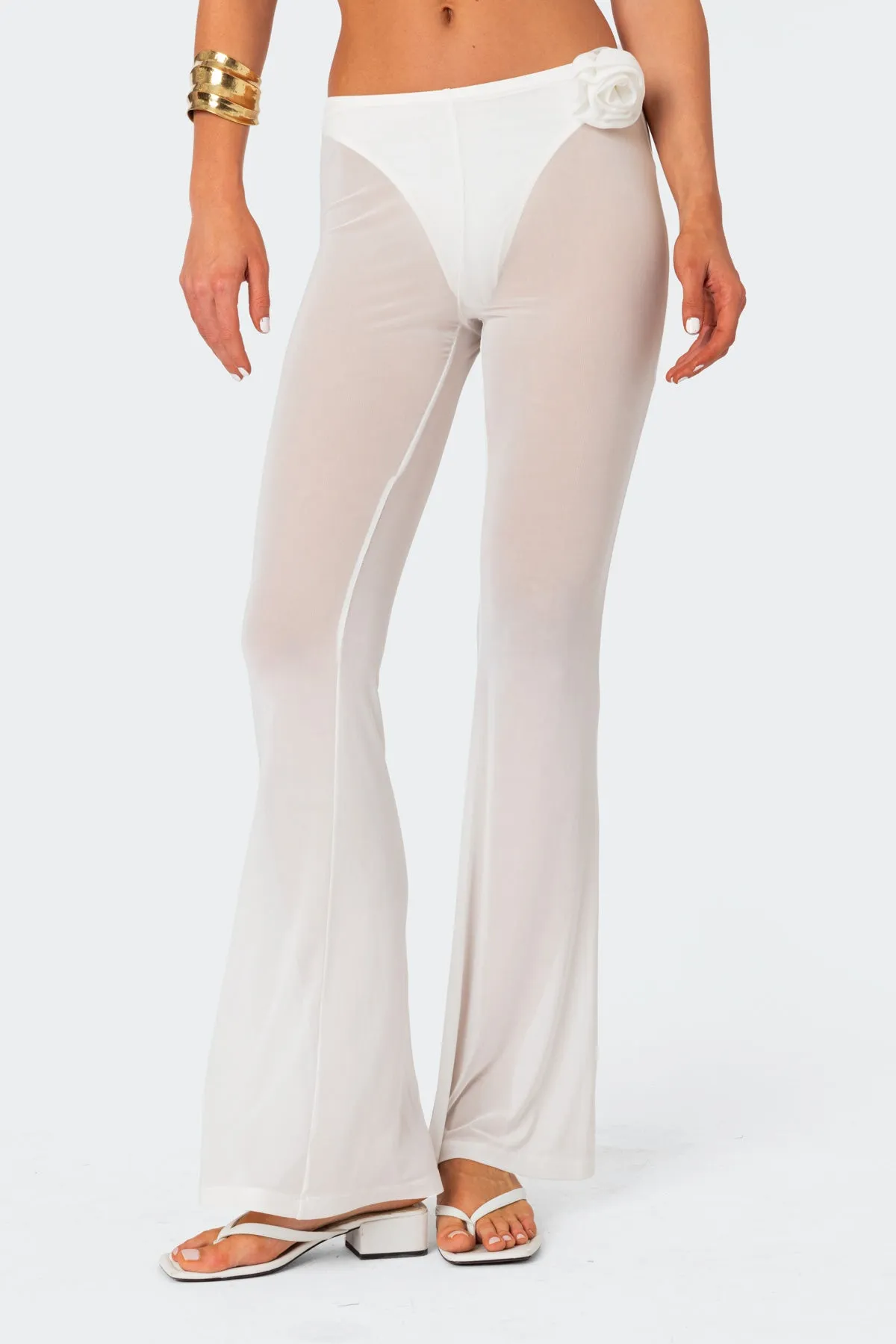 Flo Sheer Mesh Flared Pants sold by Edikted product image thumbnail 2