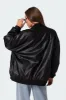 Faux Leather Oversized Bomber Jacket sold by Edikted