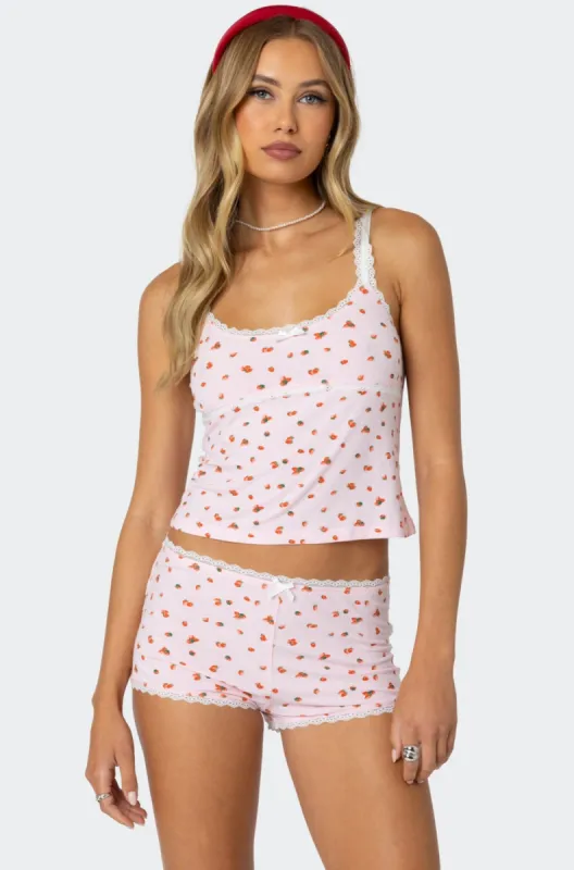 Strawberry Girl Printed Tank Top sold by Edikted