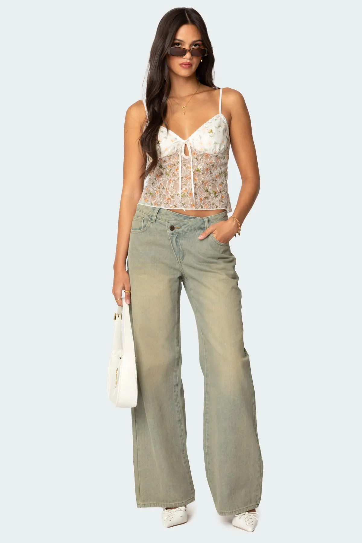 Flowery Sheer Embroidered Top sold by Edikted product image thumbnail 2