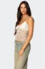 Flowery Sheer Embroidered Top sold by Edikted