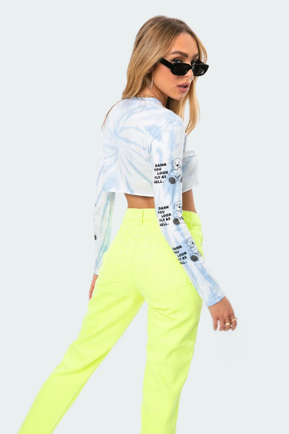 Fly Teddy Tie-Dye Crop Top sold by Edikted product image thumbnail 4