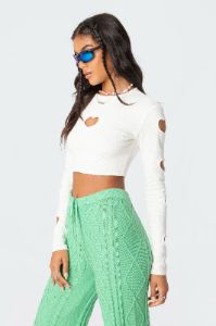 Empty Heart Ribbed Top sold by Edikted