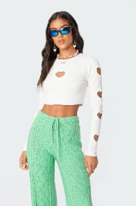 Empty Heart Ribbed Top sold by Edikted