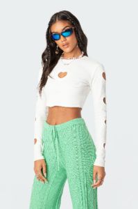 Empty Heart Ribbed Top sold by Edikted