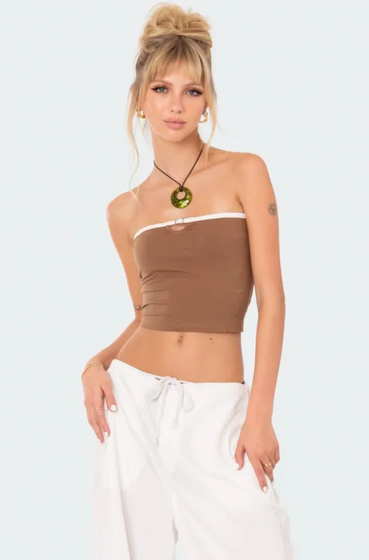 Colby Belted Tube Top sold by Edikted