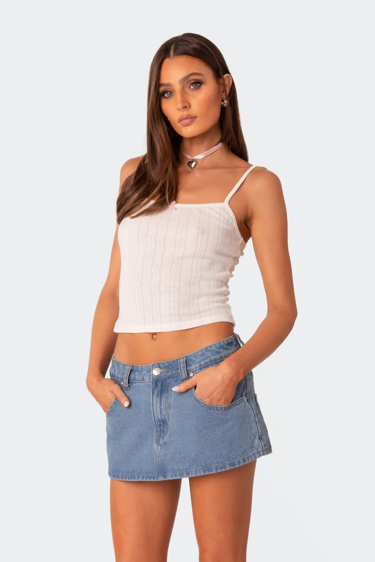 Pointelle Tank Top sold by Edikted product image thumbnail 3