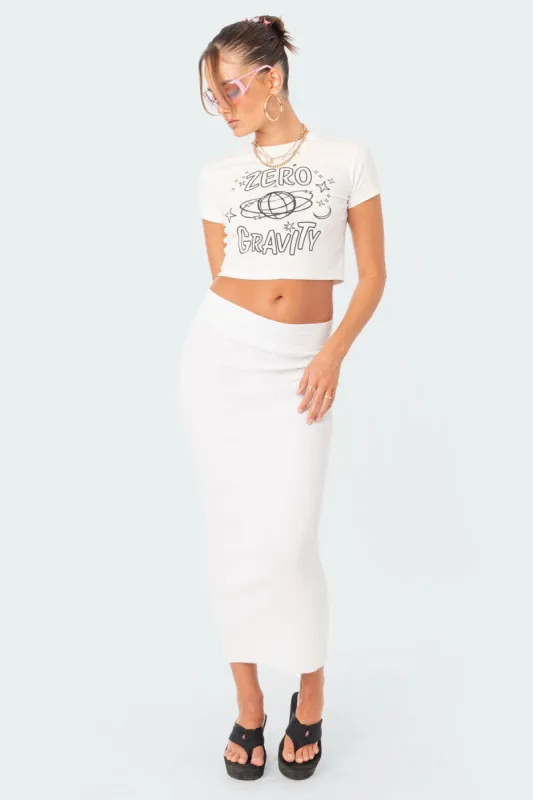 Leila Knitted Maxi Skirt sold by Edikted