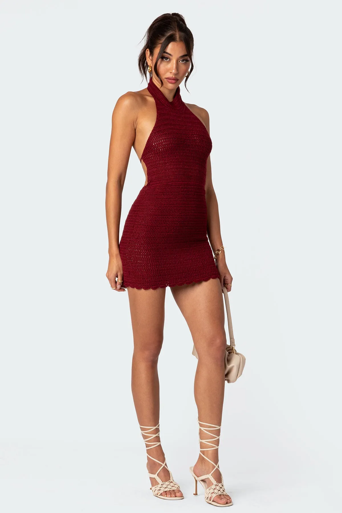 Novalie Crochet Open Back Mini Dress sold by Edikted product image thumbnail 4