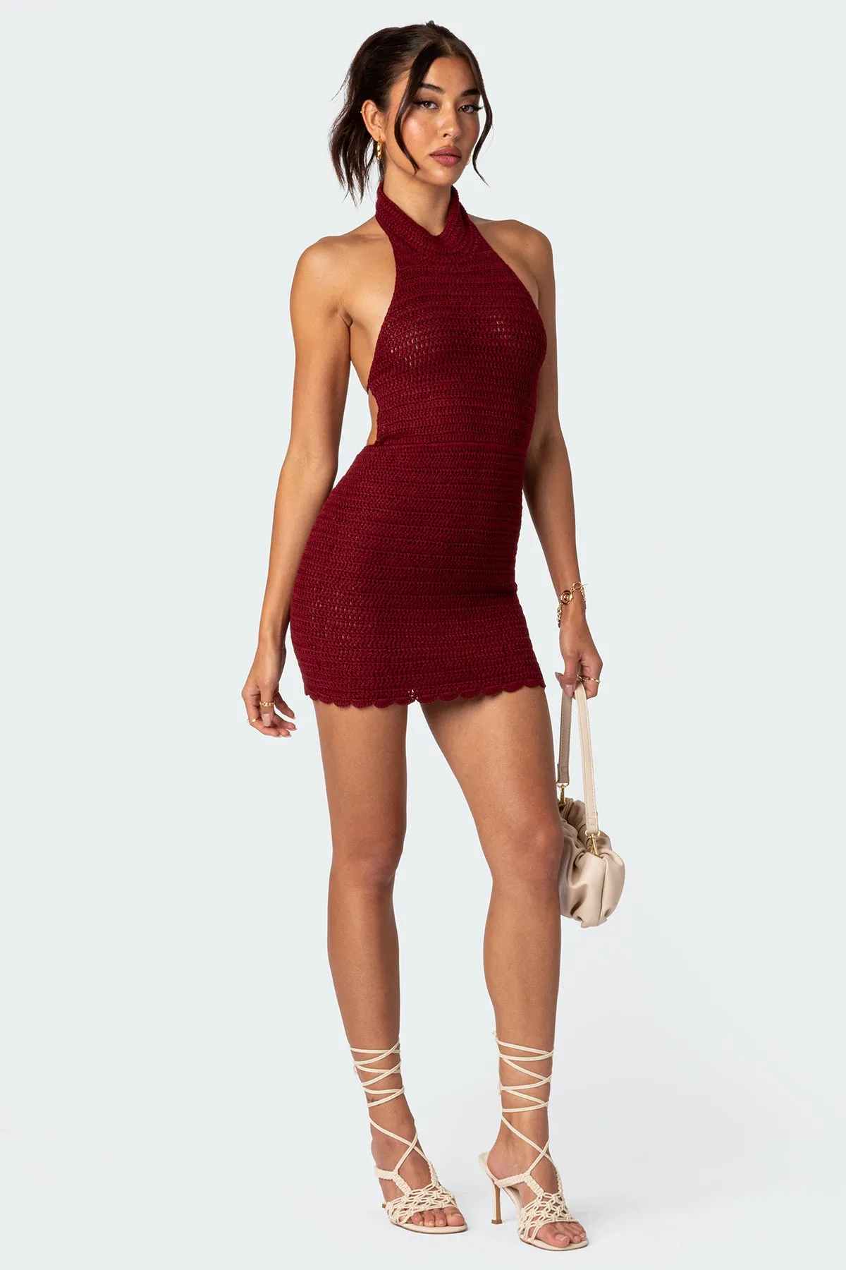 Novalie Crochet Open Back Mini Dress sold by Edikted product image thumbnail 2