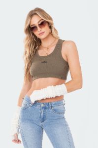 Becca Ribbed Crop Top sold by Edikted