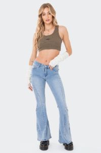 Becca Ribbed Crop Top sold by Edikted