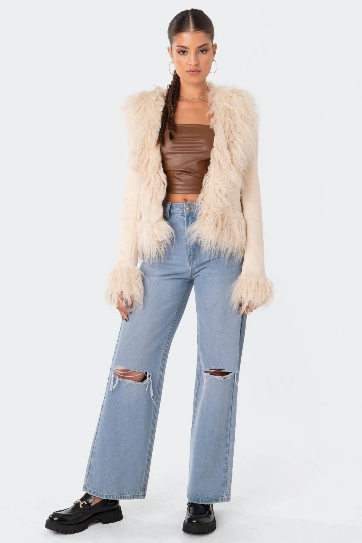 Faux Fur Trim Coat sold by Edikted product image thumbnail 3