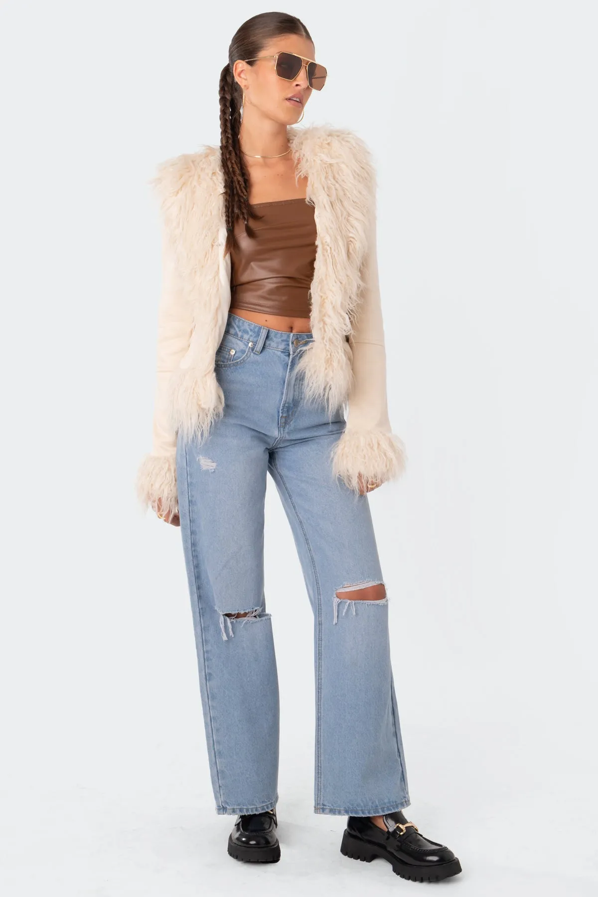 Faux Fur Trim Coat sold by Edikted product image thumbnail 5