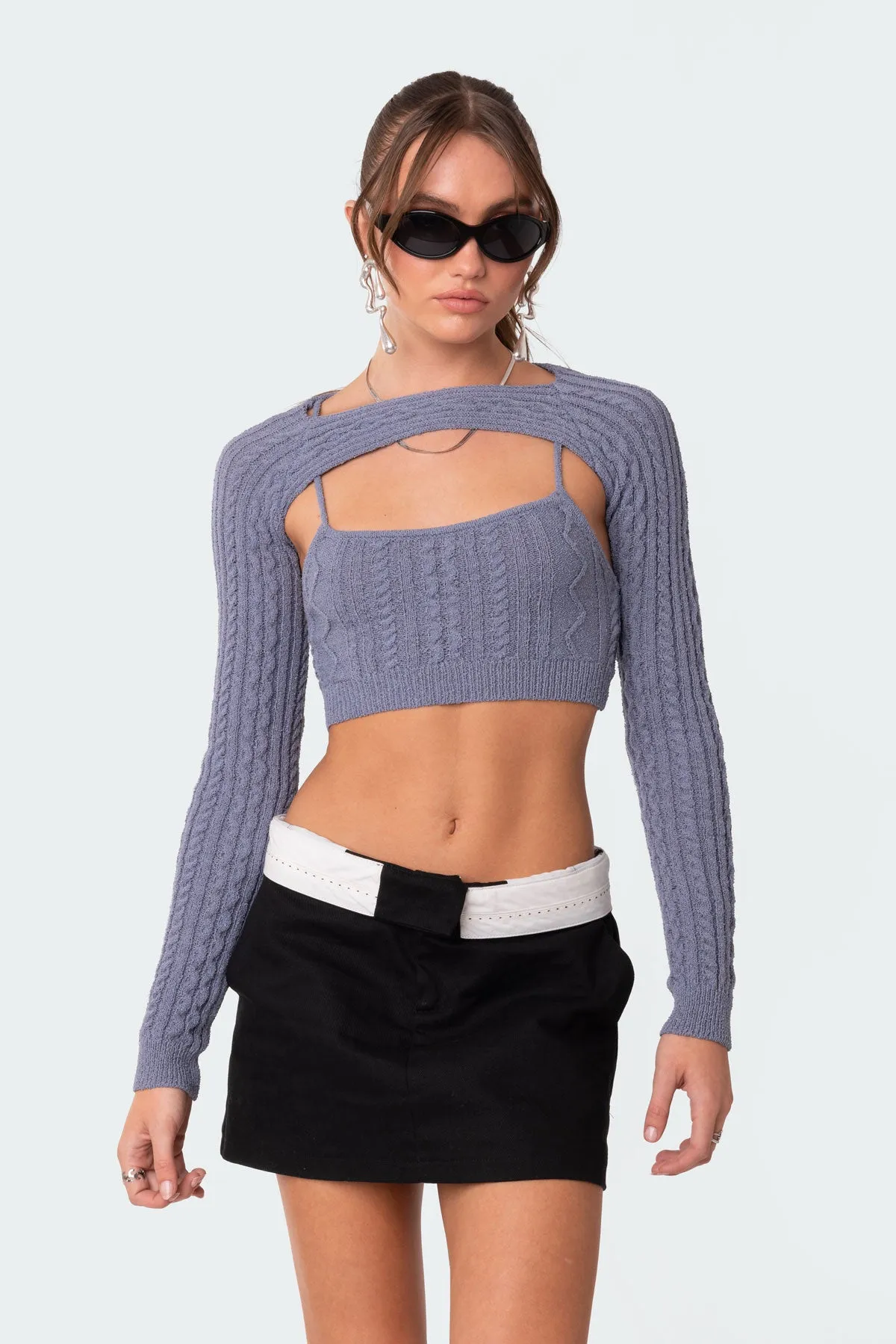 Two-Piece Cable Knit Top sold by Edikted product image thumbnail 2