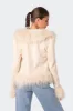 Faux Fur Trim Coat sold by Edikted